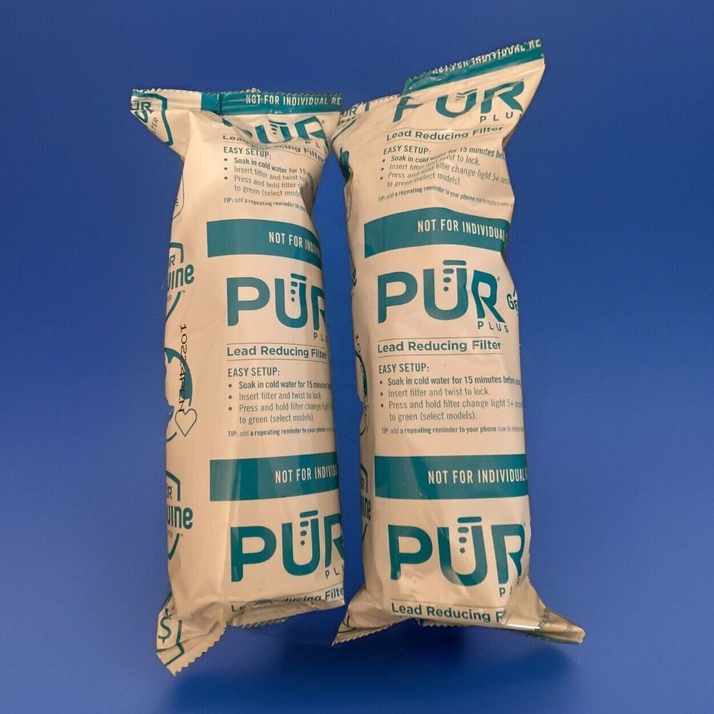 2 New Sealed Genuine PUR Plus Water Pitcher Replacement Filters Lead Reducing